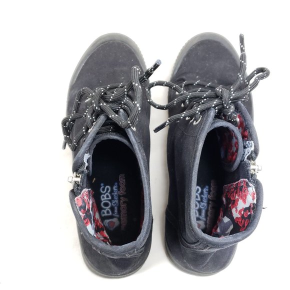 Bobs Women's Size 7.5 Black Bootie Sneakers Canvas - Picture 8 of 10